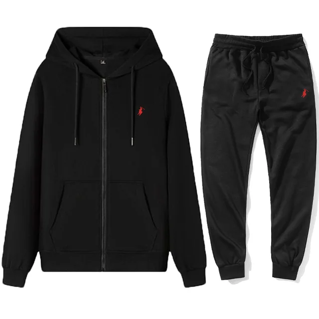 Mens Fashion Zip Up - Костюм спортивный мужской с вышивкой пони,