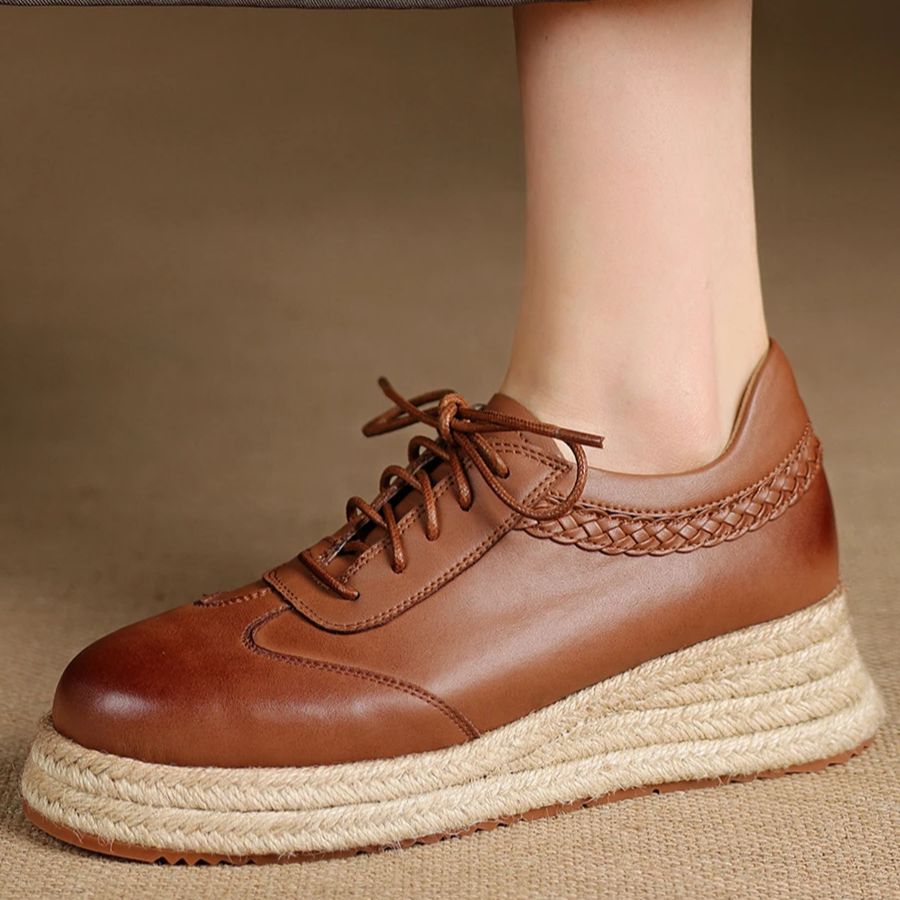 Oxford Shoes Brogue - EAGSITY коричневые туфли-оксфорды из коровьей кожи,