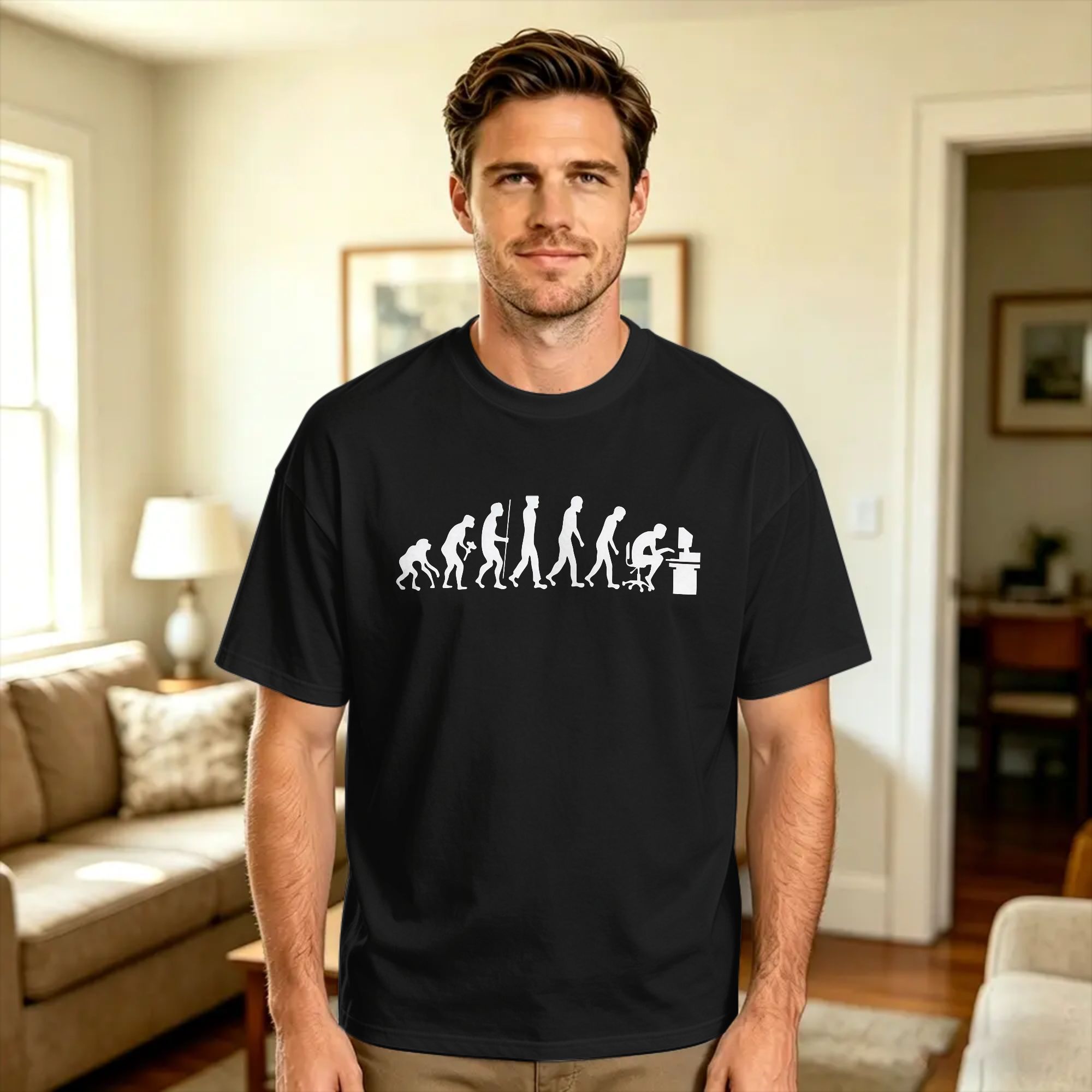 Men'S Fashion Evolution - Футболка Evolution of Geek Computer Gamer