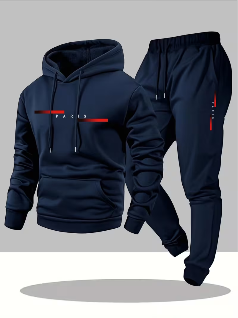 Men'S Fashion Trousers - Мужской модный комплект с принтом: худи