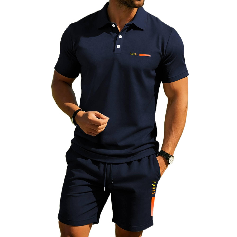Men'S Fashion Polo Shirt - Мужская летняя рубашка-поло PARIS с принтом,