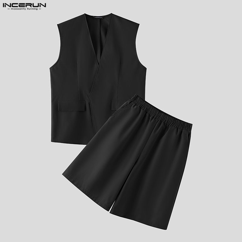 Mens Fashion Vest - Мужской комплект INCERUN: однотонные жилеты с