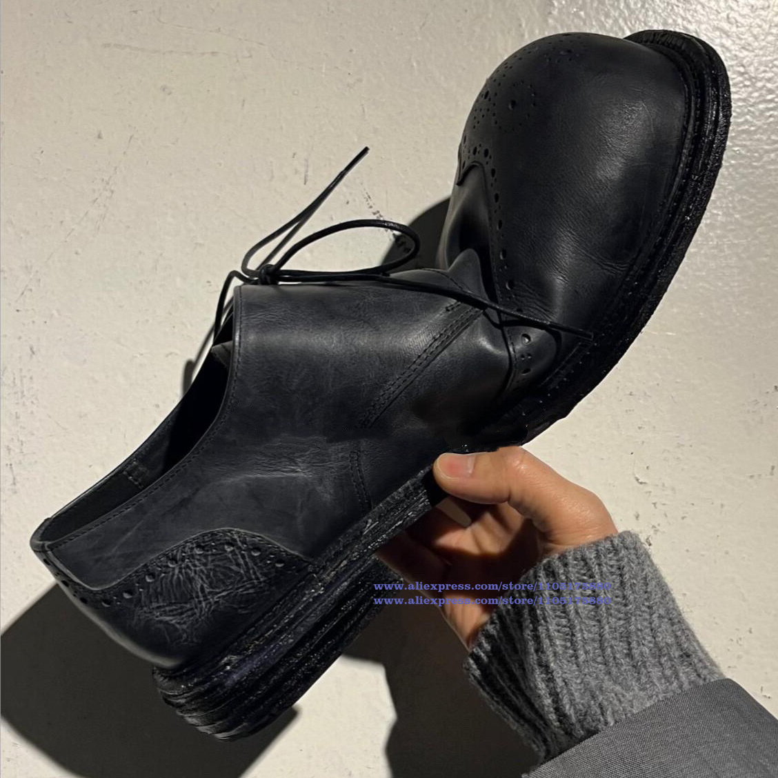 Винтажные черные кожаные оксфо – обзор и цена Oxford Shoes Brogue