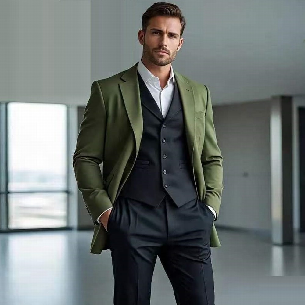 Модный армейский костюм в зеле – обзор и цена Mens Fashion Vest