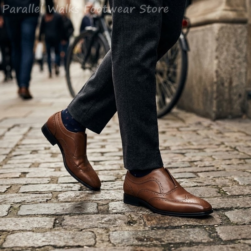 Мужские коричневые кожаные туф – обзор и цена Oxford Shoes Brogue